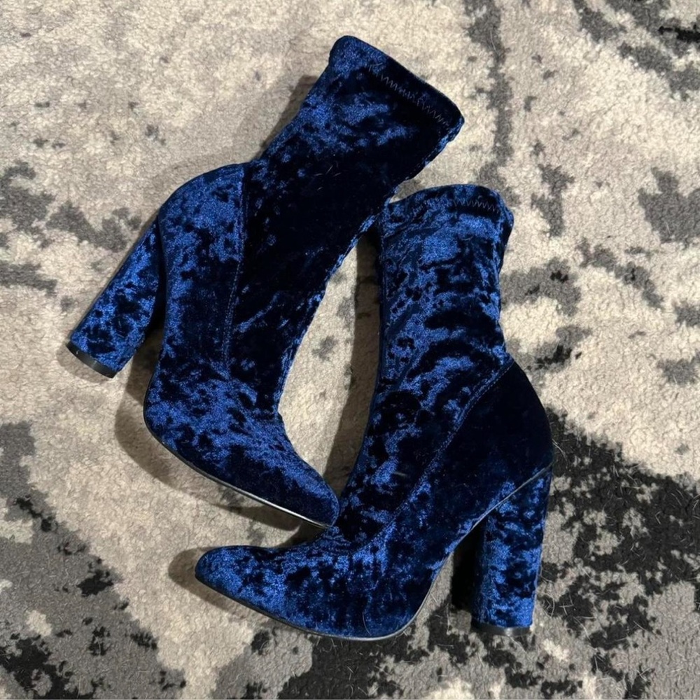 Velvet Blue Booties